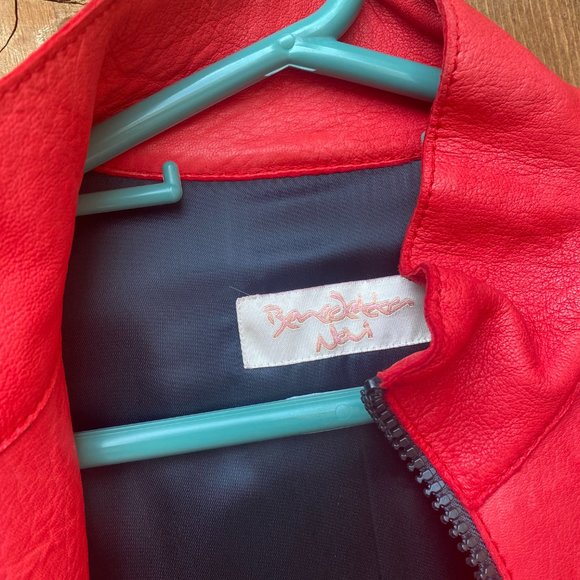 NEW with TAGS Benedetta Novi Red Leather Jacket - Picture 6 of 7